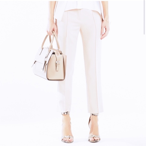 BCBGMaxAzria Andy Slim-Leg White Trouser Pant - Picture 1 of 10